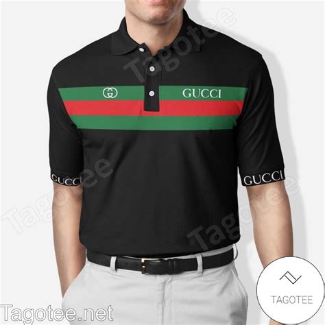 black gucci stripe polo|gucci polo shirt bee.